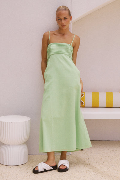 EUGENIE MIDI DRESS - GREEN