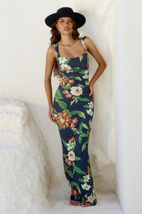 MAIORI MAXI DRESS - BLACK FLORAL