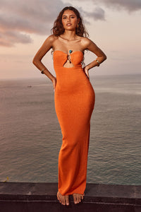 LUNA MIDI DRESS - ORANGE