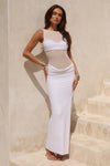 WILONA SLEEVELESS COWL MAXI DRESS - WHITE