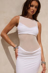 WILONA SLEEVELESS COWL MAXI DRESS - WHITE