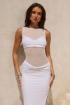 WILONA SLEEVELESS COWL MAXI DRESS - WHITE