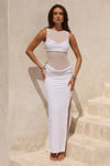 WILONA SLEEVELESS COWL MAXI DRESS - WHITE