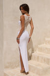 WILONA SLEEVELESS COWL MAXI DRESS - WHITE