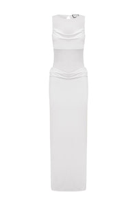 WILONA SLEEVELESS COWL MAXI DRESS - WHITE