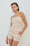 WINIFRED STRAPLESS TOP - SAND