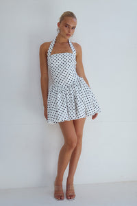 WINSLOW MINI DRESS - WHITE POLKA