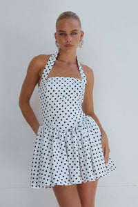 WINSLOW MINI DRESS - WHITE POLKA