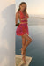 XYLIA HALTER LOW PLUNGE MINI DRESS - SURI ORANGE