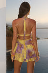 XYLIA HALTER LOW PLUNGE MINI DRESS - SURI YELLOW