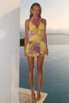 XYLIA HALTER LOW PLUNGE MINI DRESS - SURI YELLOW