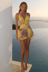 XYLIA HALTER LOW PLUNGE MINI DRESS - SURI YELLOW