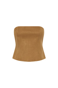 ZAELA STRAPLESS BUSTIER - TAN