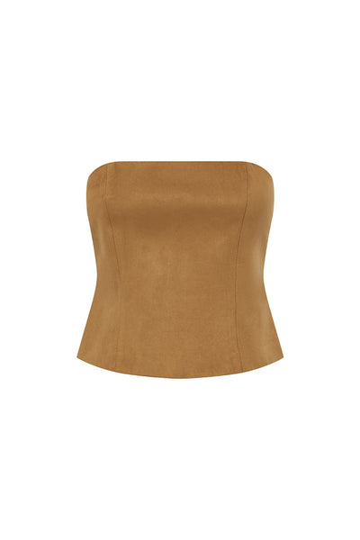 ZAELA STRAPLESS BUSTIER - TAN