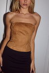 ZAELA STRAPLESS BUSTIER - TAN