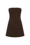 ZARLA STRAPLESS MINI DRESS - CHOCOLATE