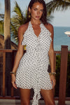 ZELIE MINI DRESS - WHITE POLKA