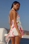 ZIA HALTER FAUX WRAP MINI DRESS - CELINA PINK