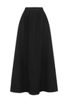 ZIMA FLOWY A-LINE MIDI SKIRT - BLACK