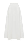 ZIMA FLOWY A-LINE MIDI SKIRT - WHITE