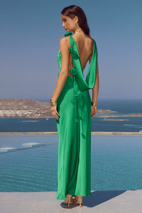 ZURINA LOW BACK MAXI DRESS - EMERALD