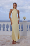 ARABELLE HIGH NECK MAXI DRESS - BUTTERMILK