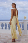 ARABELLE HIGH NECK MAXI DRESS - BUTTERMILK