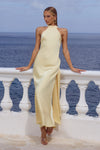 ARABELLE HIGH NECK MAXI DRESS - BUTTERMILK