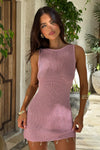ARIYA SLEEVELESS MINI DRESS - PINK METALLIC