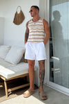 HAYES TANK - SAND/WHITE STRIPE
