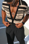 MONROE TOP - BLACK/SAND STRIPE