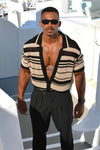 MONROE TOP - BLACK/SAND STRIPE