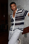 MONROE TOP - WHITE/NAVY STRIPE