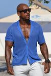 CASPER KNIT SHIRT - COBALT