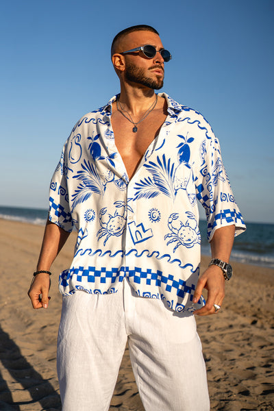 ASTLEY SHIRT - WHITE/BLUE