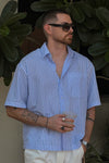 VINCENZO SHIRT - SKY BLUE/WHITE STRIPE