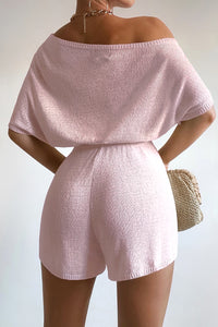 MIAMI KNIT PLAYSUIT - BABY PINK