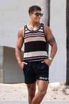 ALCHA TANK - BLACK/SAND STRIPE