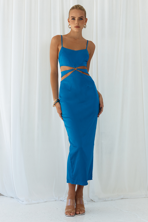 IMANI SLIP DRESS - OCEAN
