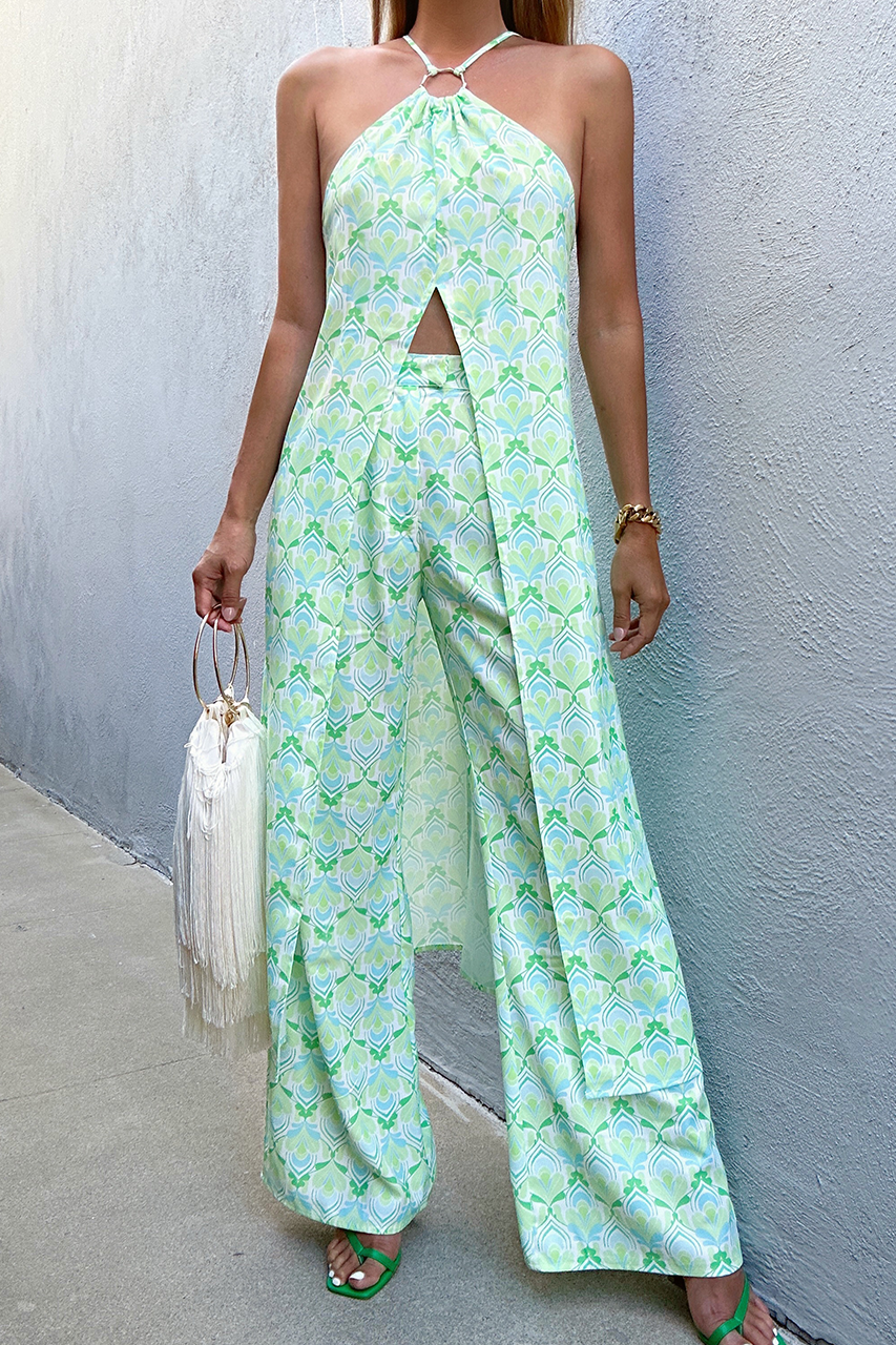 Green hot sale capri pants