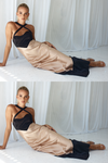 EVITA MAXI DRESS - BLACK/SAND