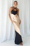 EVITA MAXI DRESS - BLACK/SAND