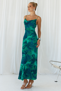 Kapri Slip Dress - Green Floral
