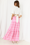 Valence Maxi Skirt - Pink Check