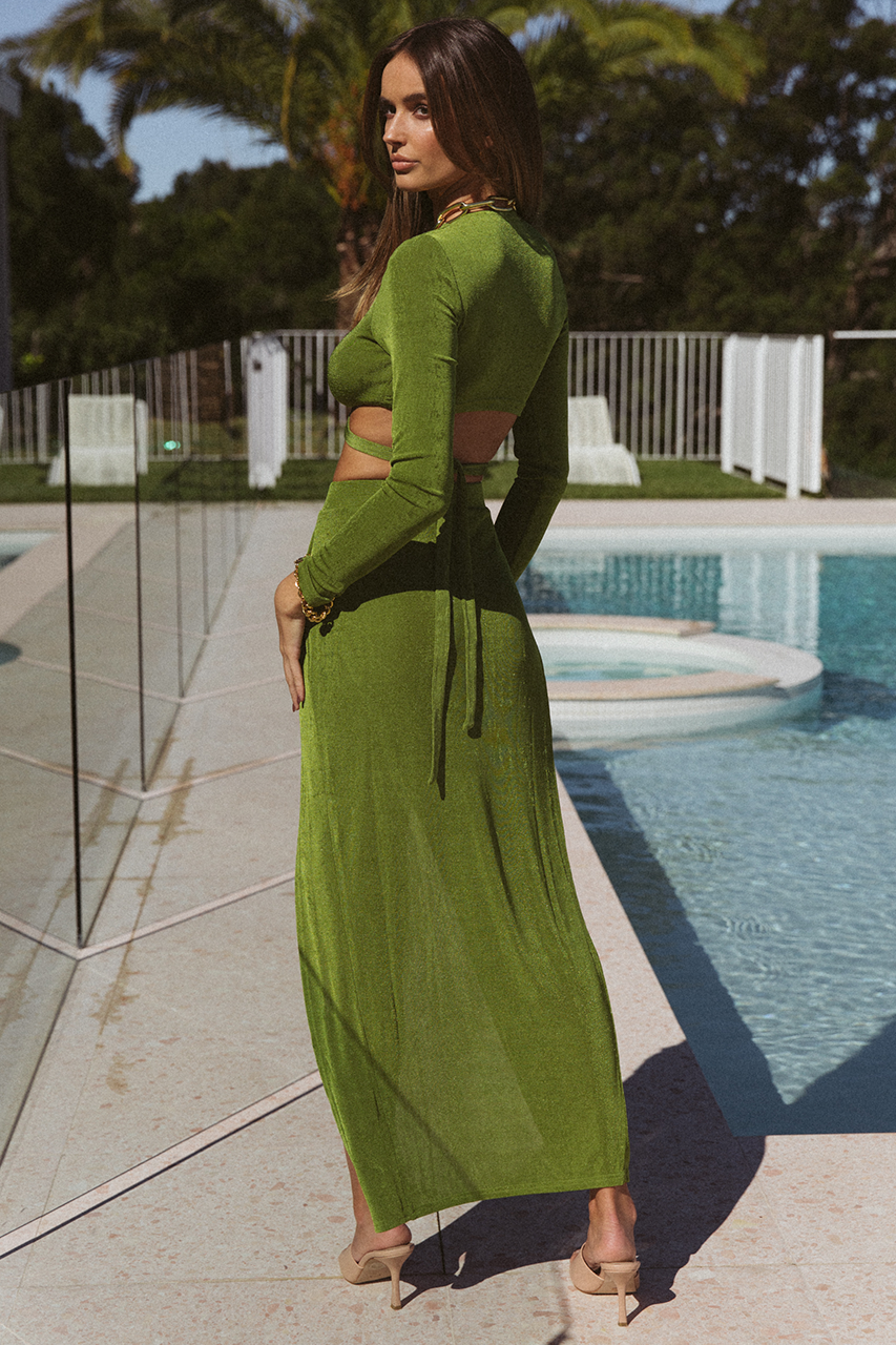 Green maxi skirt 60 hotsell