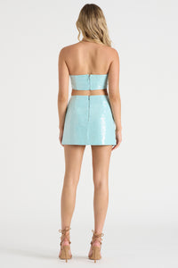 THE SEQUIN SKIRT - AQUA